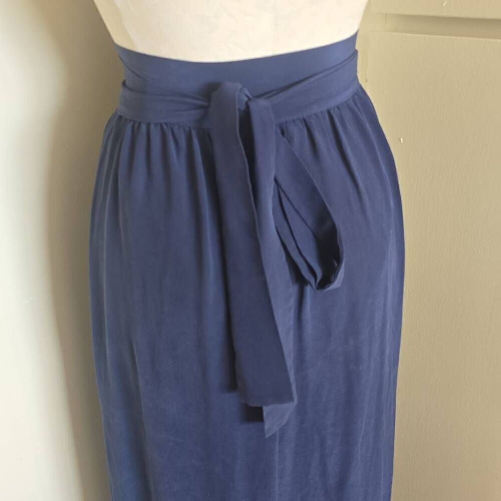 Paolita Navy Maxi Skirt with Gathered Waist - Picture 7 of 8